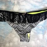 Beach Bunny Crossroads Fringe Cheeky Scrunch Bikini Bottom Black White Size XL Photo 3