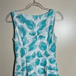 Ann Taylor Teal White Floral Sleeveless Dress | Small Photo 5