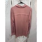 JustFab Dusty Rose Long Sleeve Collared Button Down Shirt Top M Photo 5