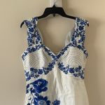 Farm Rio Floral Cascade Wavy Euroflax Premium Linen Midi Dress,Large,$280 Photo 4