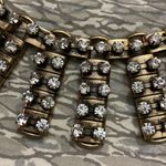 J.Crew  Antique Gold Tone Rhinestone Bib Necklace Photo 5