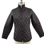 Lands' End  Quilted Polyester Dark Brown /Pink Lining Jacket Women Sz S 6-8 NWOT Photo 0