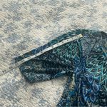 Connected Apparel Blue Paisley Cowl Neck Knee Length Dress Size 12 Photo 7