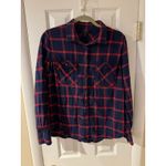 J.Crew Womens 12 Boy Shirt Plaid Long Sleeve Button Down Shirt Blue Red Flannel Photo 6