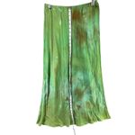 Robin Kaplan Midi Skirt Size 2 Green Silk Hand Dyed Boho Ethereal Forest Fairy Photo 10