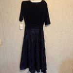 Alex Evenings  Midnight Blue Lace Midi Skirt Photo 3
