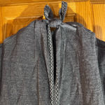 Max Studio  Embroidered V-Neck Flutter Sleeve Tie-Front Top in Blue Denim Size 2X Photo 7