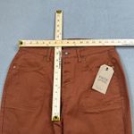 NWT Frye and Co. Jeans Womens 10 Cognac High Rise Wash Bell Bottom Raw Hem Brown Photo 4