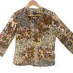 Westbound Animal Print Statement Piece Jacket Safari Womens S Brown Mob Wife Photo 0