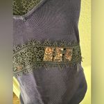 ZARA NEW  Knit Lace V Neck Camisole Navy Blue Tank Blouse Top S M Photo 5