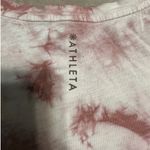 Athleta  Tie-Dye Cotton T-Shirt Tee Size Large Pink White Short-Sleeve Athleisure Photo 3