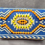 Street Level Blue Colorful Beaded Boho Tribal Mojave Crossbody Clutch Purse Bag Photo 0
