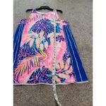 Lilly Pulitzer  Women's Tank silk dress Sleeveless Blue Pink Palm Print‎ Size L Photo 4
