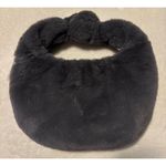 Anthropologie  Faux Fur Hobo Bag Knotted Strap Grey New Photo 0