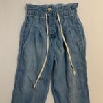 Free People Margate Blue Denim Size XS Jeans Paperwork Bag Waist Drawstring Photo 3
