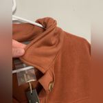 NWT Flannel Shacket Fleece Warm Soft Teddy Jacket Button Size L Orange Brown New Size L Photo 8