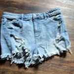 Cello  Light Blue Distressed Jean Shorts Photo 0