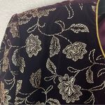Norton Mcnaughton Burgundy Velour Gold Embroidery Accent Button Blazer, Size 8 Photo 7
