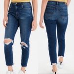 American Eagle High Rise Mom Jeans Distressed Stretch Blue Size 4 Photo 11