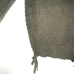 Garage Olive Green Braided Sides Crewneck Knit Sweater Photo 7