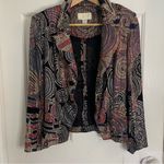 Vtg Caché Richly Patterned Copper Paisley Blazer with Sheen Lapels Size Small Red Photo 4