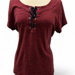 CHAPS Red Tie Front T-Shirt Photo 0