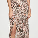 Suboo Uma Gathered Slip Dress Pink Cheetah Midi Size XS Photo 0