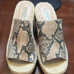 Steven By Steve Madden Steven New York Tan and Black Snake Print Espadrille Wedges Photo 0