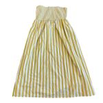 A New Day  Yellow White Striped Maxi Dress Sundress Strapless Cotton Size Medium Photo 1