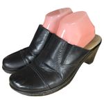 Softspots Black Leather Chunky Heel Mules Women's Size 8.5 Photo 0
