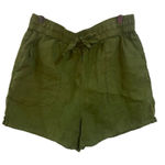 C&C California  100% linen NWOT green large pockets drawstring waist Photo 0