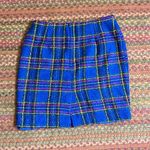 VINTAGE BLUE TWEED PLAID PENCIL SKIRT Size M Photo 2