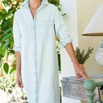 Frank & Eileen Rory Maxi Shirt Dress Denim Seafoam Mineral Wash Medium GUC Photo 0