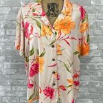 Havana Jacks Cafe Floral Button Down Shirt Pink Size 2X Photo 0