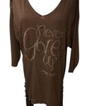 Cowgirl Tuff Women's V Neck Long Sleeve Rodeo Western Casual Top Brown Size L Size L Photo 1