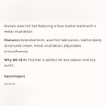 Free People Wythe Leather Band Felt Hat Color Pink/Rose Size OS NWT Photo 7