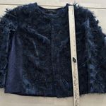 St. John  Evening Jacket 12 Navy Textured Fringe Cocktail Statement Luxury Blazer Photo 11