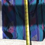 Vintage Button Down Stripe Dress Shirt Bow Neck 70 80s Sterling Cooper Blue Photo 1