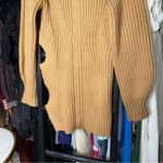 David Koma Camel Side Cutout Ribbed Knit Mini Dress Tan Size M Photo 11