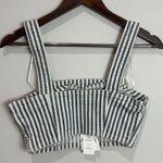 ZARA  Blue/White Pinstripe Denim Crop Top Tank Top Size S NWT Photo 1