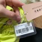 Oh Polly  Feel The Ruche High Waisted Mini Skirt In Lime Photo 4