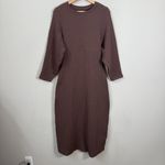 Free People  Gabby Seamless Midi Dress Women's M/L Chocolate Brown Textured NWT Photo 6