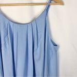 Zenana Outfitters  Light Blue Pleated Neck Tank Top L Photo 2