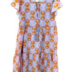 J. Marie Cecilia Violet Floral Tiered Dress Size Large NWT Flutter Sleeve Brunch Purple Photo 2