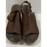 Pierre Dumas  Brown VEGAN distressed Platform Wedge Open Toe Sandals Women's sz 9 Photo 6