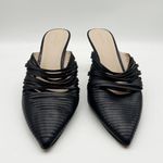 Something Navy  Arabella Black Mules Size 7 Slip On Leather Pointed Toe Photo 5