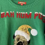 Holiday Traditions Bah Hum Pug Christmas Sweater Sequin Pug Dog Snowflake L Green Size L Photo 4