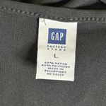 Gap Factory Full Wrap Dress Large Black Short Sleeve Tie Waist Rayon Stretch Photo 6