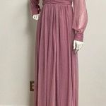 Faeriesty Dusty Rose VNeck Shear Long Sleeve Bridesmaid Dress Ruched A Photo 2