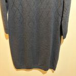 St. John  Collection Gray Tie Neck Knit Sweater Dress Long Sleeve Photo 2